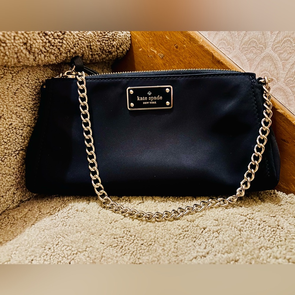 Kate Spade Black Purse with Gold Chain